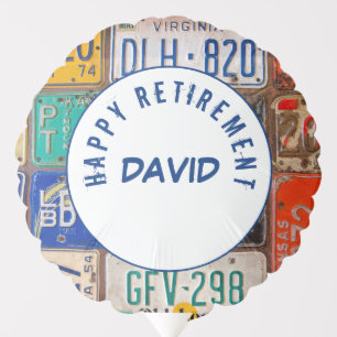 Retirement Retro License Plates Balloon