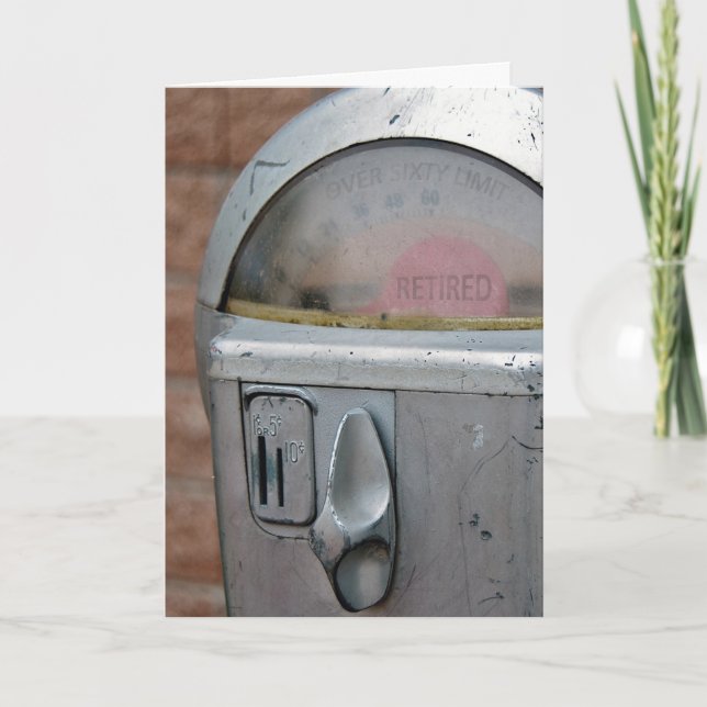 Retirement  retro parking meter card (Front)