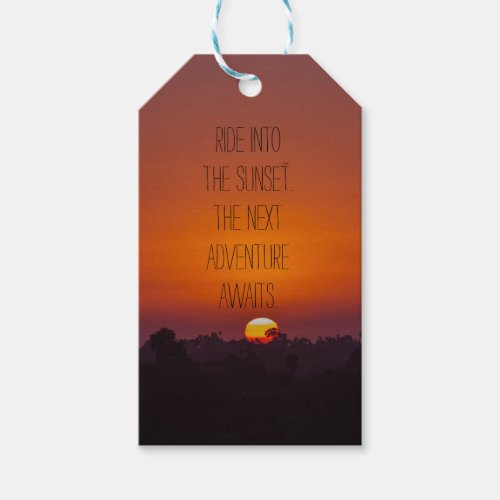 Retirement Ride into the Sunset Gift Tags