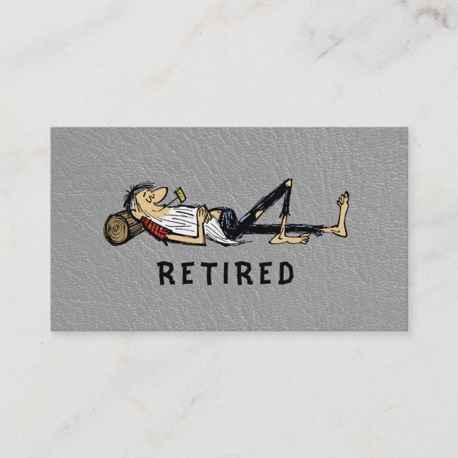 Retirement - Rip Van Winkle image business Calling Card (Front)