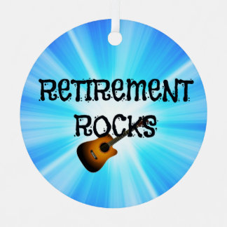 Retirement Rocks--custom guitar design, Metal Ornament