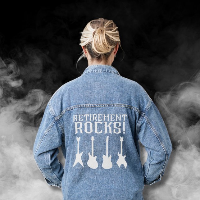 Retirement Rocks Guitar Lovers Retiree Denim Jacket (Creator Uploaded)