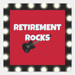 Retirement Rocks, Popular Design, Square Sticker