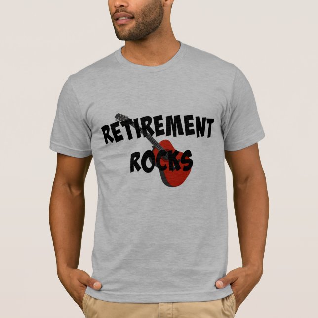 Retirement Rocks, Red Guitar T-Shirt (Front)