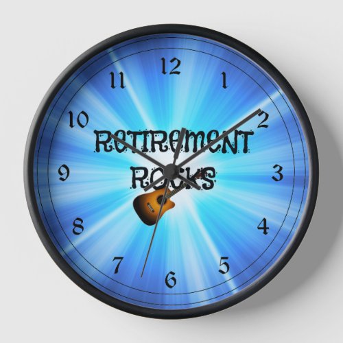 Retirement Rocks rockin guitar Clock