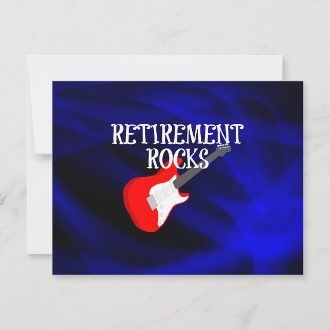 Retirement Rocks, Rocking Guitar Card (Front)