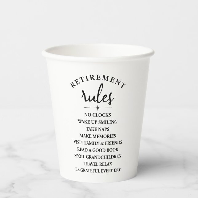 Retirement Rules – Embrace the Joy of a New Chapte Paper Cups (Front)