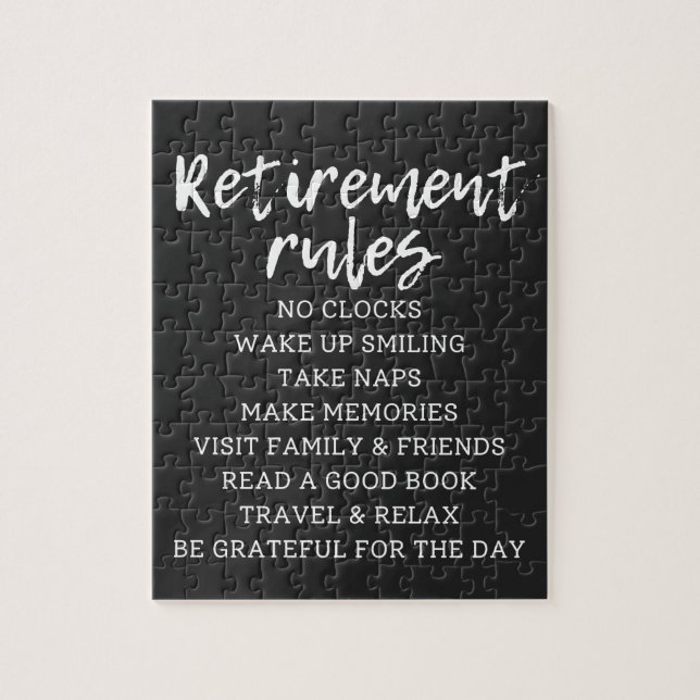 Retirement Rules Sign Jigsaw Puzzle (Vertical)