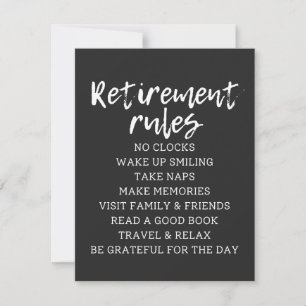 Retirement Rules Sign, Retirement Gift Sign