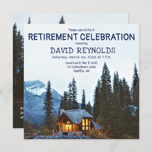 Retirement _  Rustic Cottage _ Party Invitation