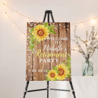 Retirement Rustic Floral Sunflower Party Welcome