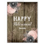 Retirement Rustic Wood and Floral Card