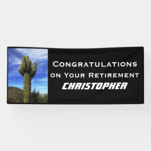 Retirement Saguaro Cactus Arizona Jumbo Banner