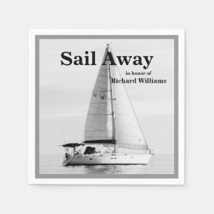 Retirement sailing Sail Away Sailboat formal Napkins