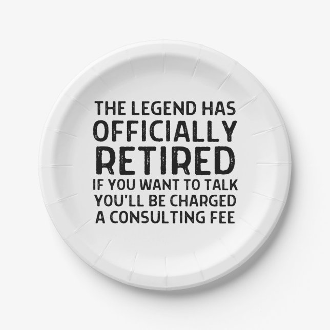 Retirement saying paper plates (Front)