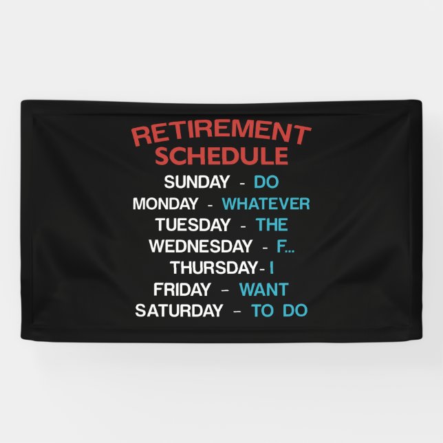 Retirement Schedule Calendar Office Humor Coworker Banner (Horizontal)