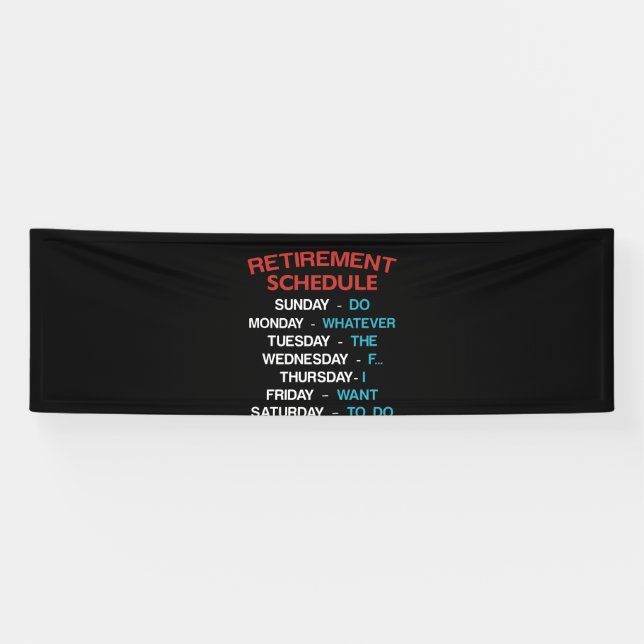 Retirement Schedule Calendar Office Humor Coworker Banner (Horizontal)