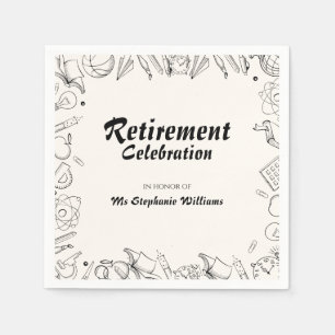Retirement School Teacher Celebration Party Napkins