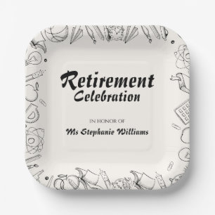 Retirement School Teacher Celebration Party  Paper Plates