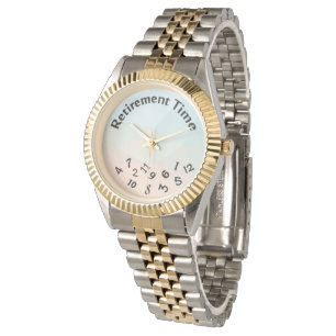 retirement-scrambled numbers on triangle abstract watch