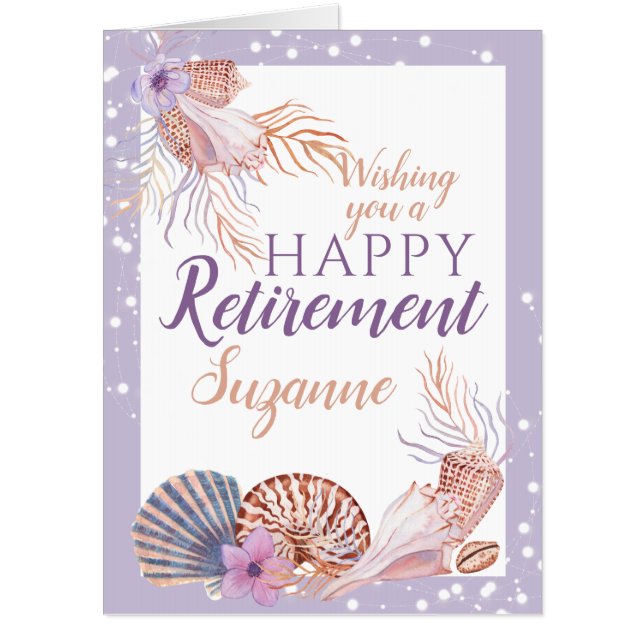 Retirement  Seashell Coral Big Card (Front)
