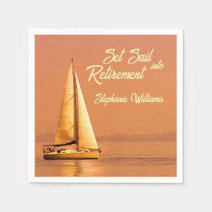 Retirement Set Sail into Retirement Sail Nautical  Napkins