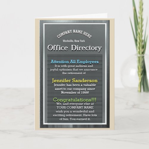 Retirement Sign _ Office Humor  Inspiration Card