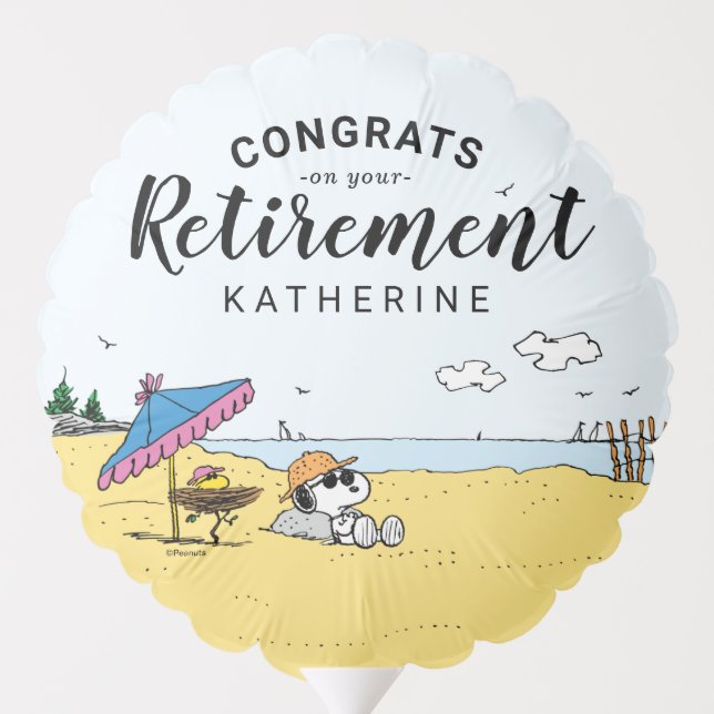 Retirement | Snoopy & Woodstock on the Beach Balloon (Back)