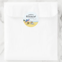 Retirement | Snoopy & Woodstock on the Beach Classic Round Sticker