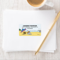 Retirement | Snoopy & Woodstock on the Beach Label