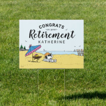 Retirement | Snoopy & Woodstock on the Beach Sign