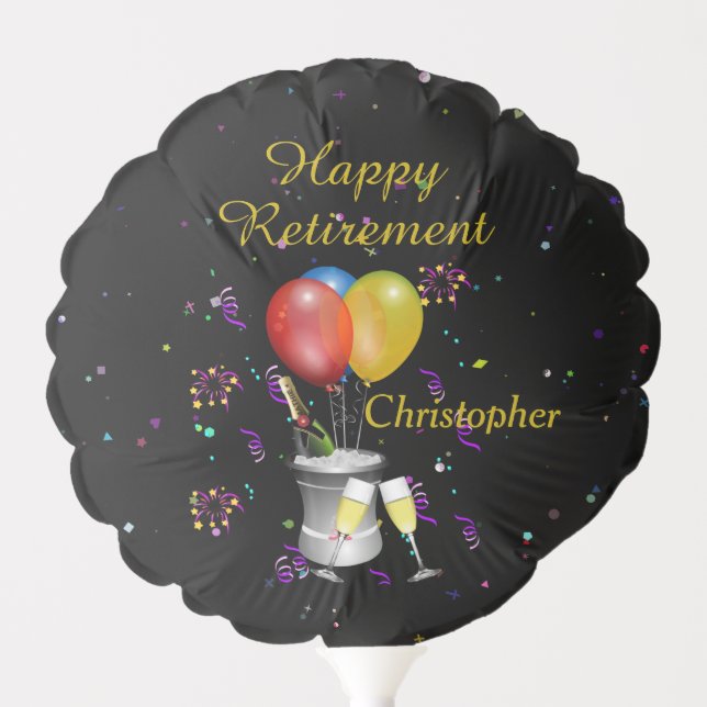 Retirement Sparkling Wine Celebration Balloon (Front)