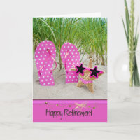Retirement-starfish and flip-flops card