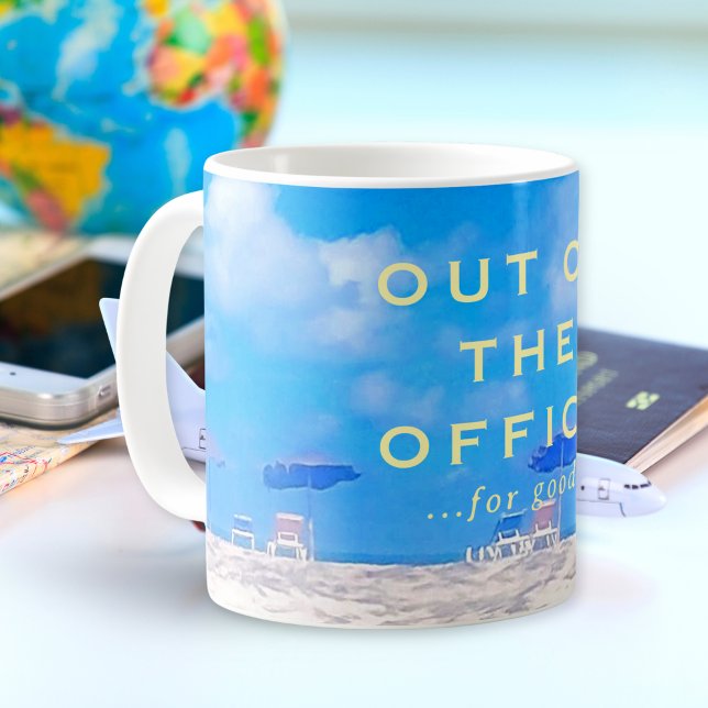 Retirement Summer Beach Blue White Gift Coffee Mug (Creator Uploaded)