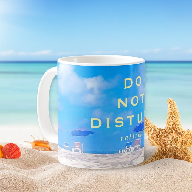 Retirement Summer Beach Blue White Gift Coffee Mug (Creator Uploaded)