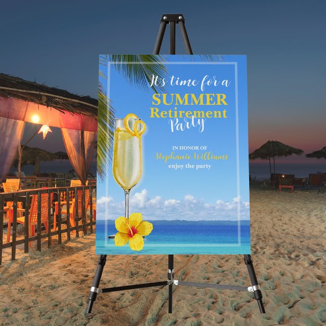 Retirement Summer Cocktail Beach Party Foam Board (Creator Uploaded)