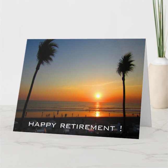 retirement sunset palms card (Front)