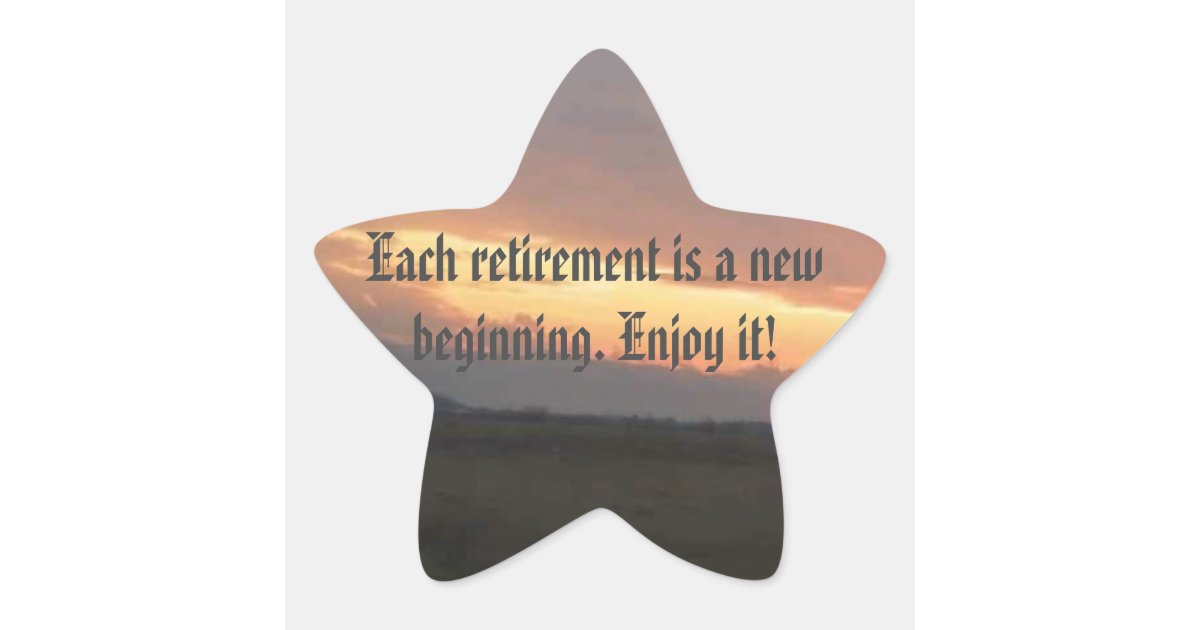Retirement Star Note Retirement sunset star sticker | Zazzle
