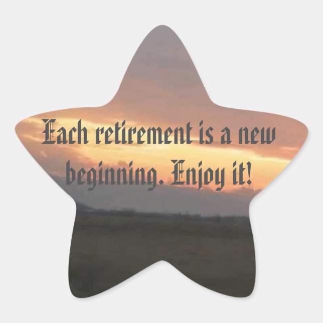 Retirement sunset star sticker (Front)