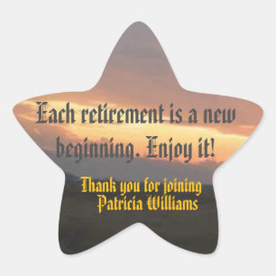 Retirement sunset star sticker