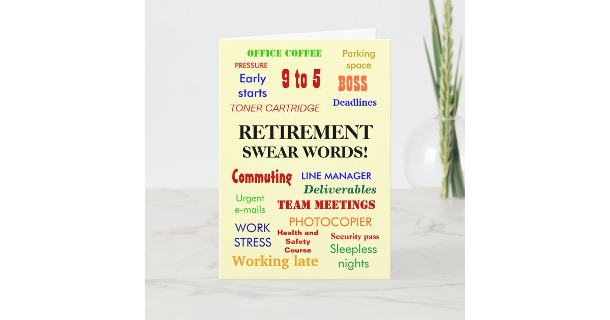 Retirement Swear Words! Add an image Card