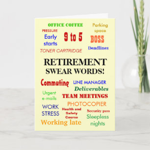 Retirement Swear Words! - Add an image Card