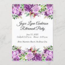 Retirement Table Program Purple Floral
