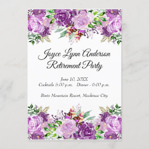 Retirement Table Program Purple Floral