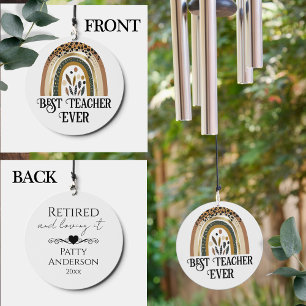 Retirement Teacher Rainbow Thank You Wind Chime