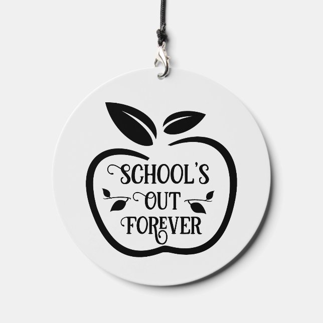 Retirement Teacher Schools Out Thank You Wind Chime (Front)
