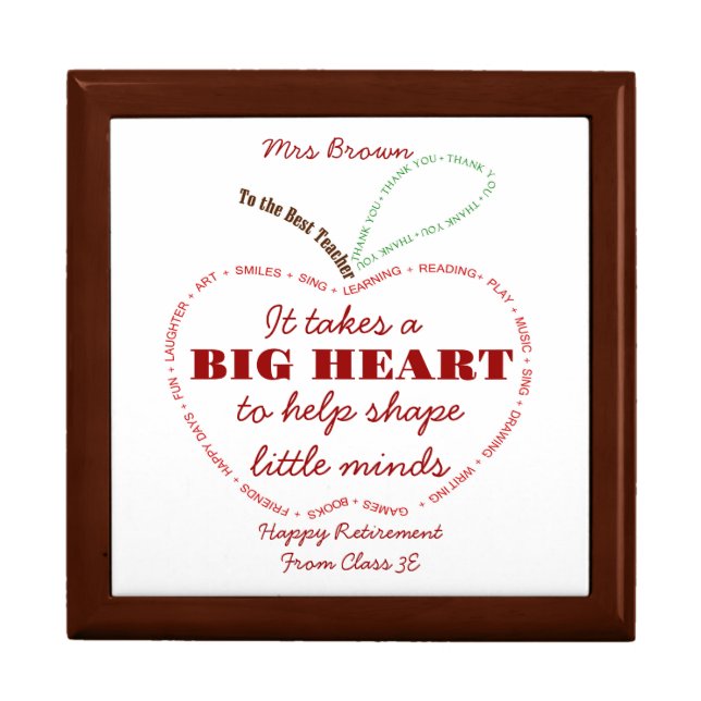 Retirement Thank you Teacher long service Gift Jewelry Box (Front)