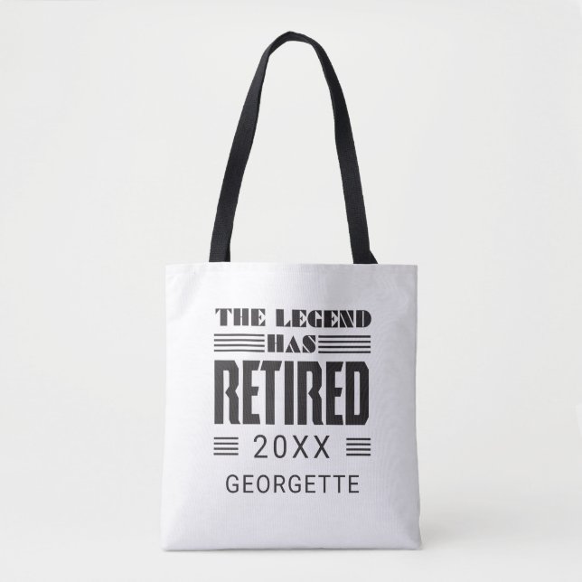 Retirement The Legend Has Retired Custom Tote Bag (Front)