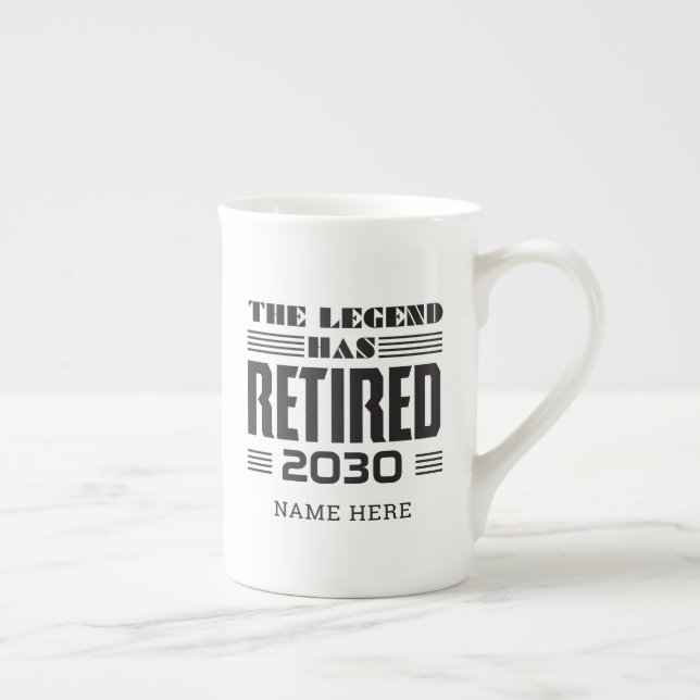 Retirement The Legend Has Retired Personalized Bone China Mug (Right)