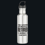 Retirement The Legend Has Retired Personalized Stainless Steel Water Bottle<br><div class="desc">This cute parting gift is bound to make someone's day at their retirement party. You can change the year of retirement and add a name by clicking on the "Personalize" button above. Makes a great leaving gift for your best coworker or boss</div>